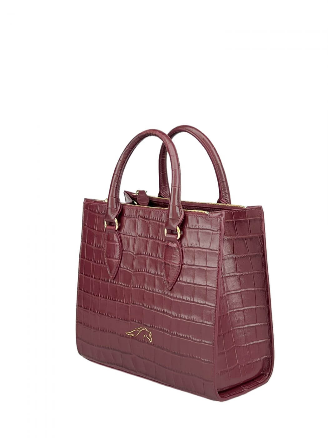 Geantă Seline M Bordeaux Croco SS24 Material exteriorPiele de vițel Material interiorCăptușeală din material textil ManerModelul este dotat cu mâner și tracollă reglabilă/detașabilă. CompartimentUn compartiment central unic, 2 compartimente laterale cu fe