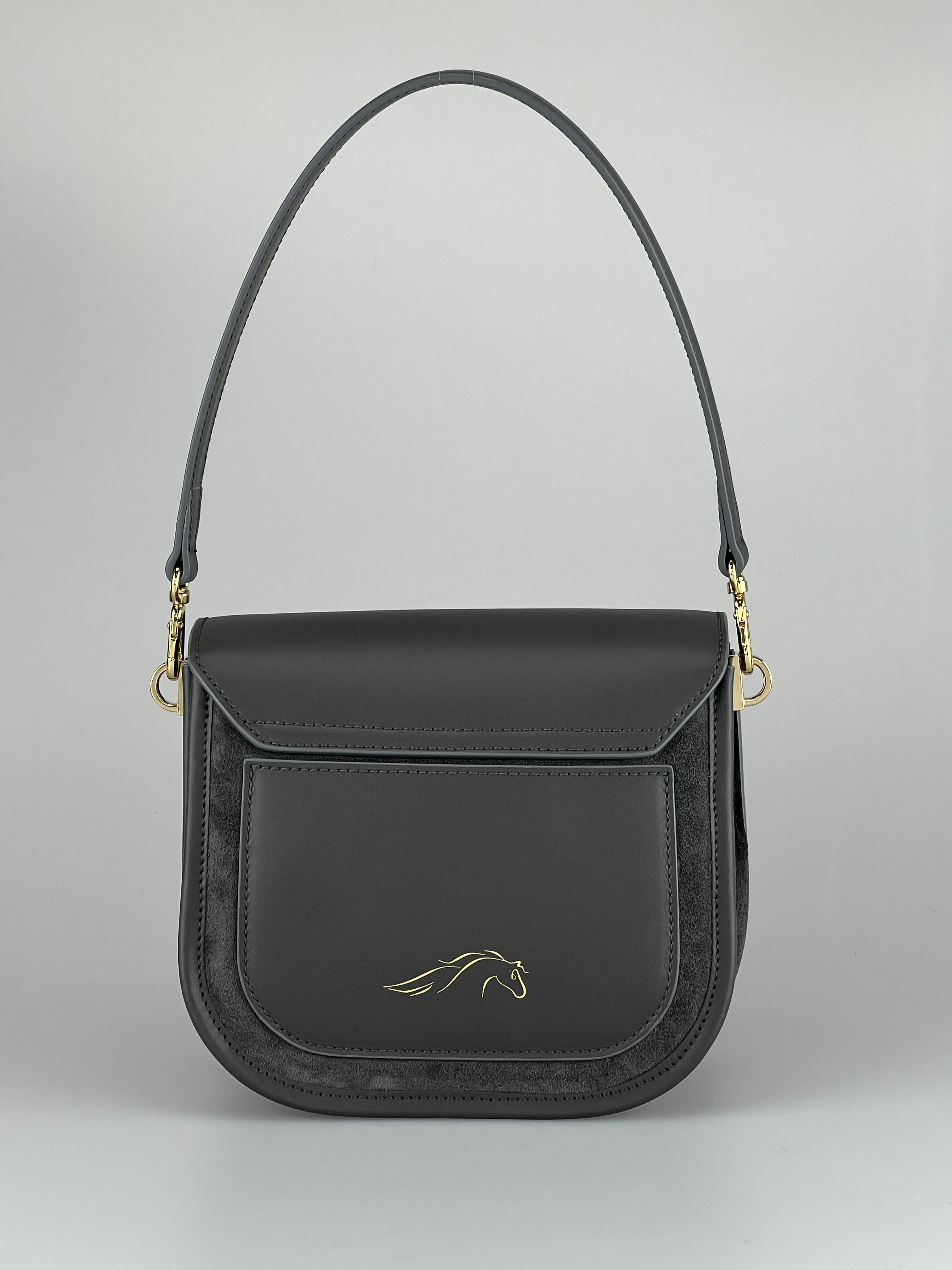Geantă Gia Velour Dark Grey