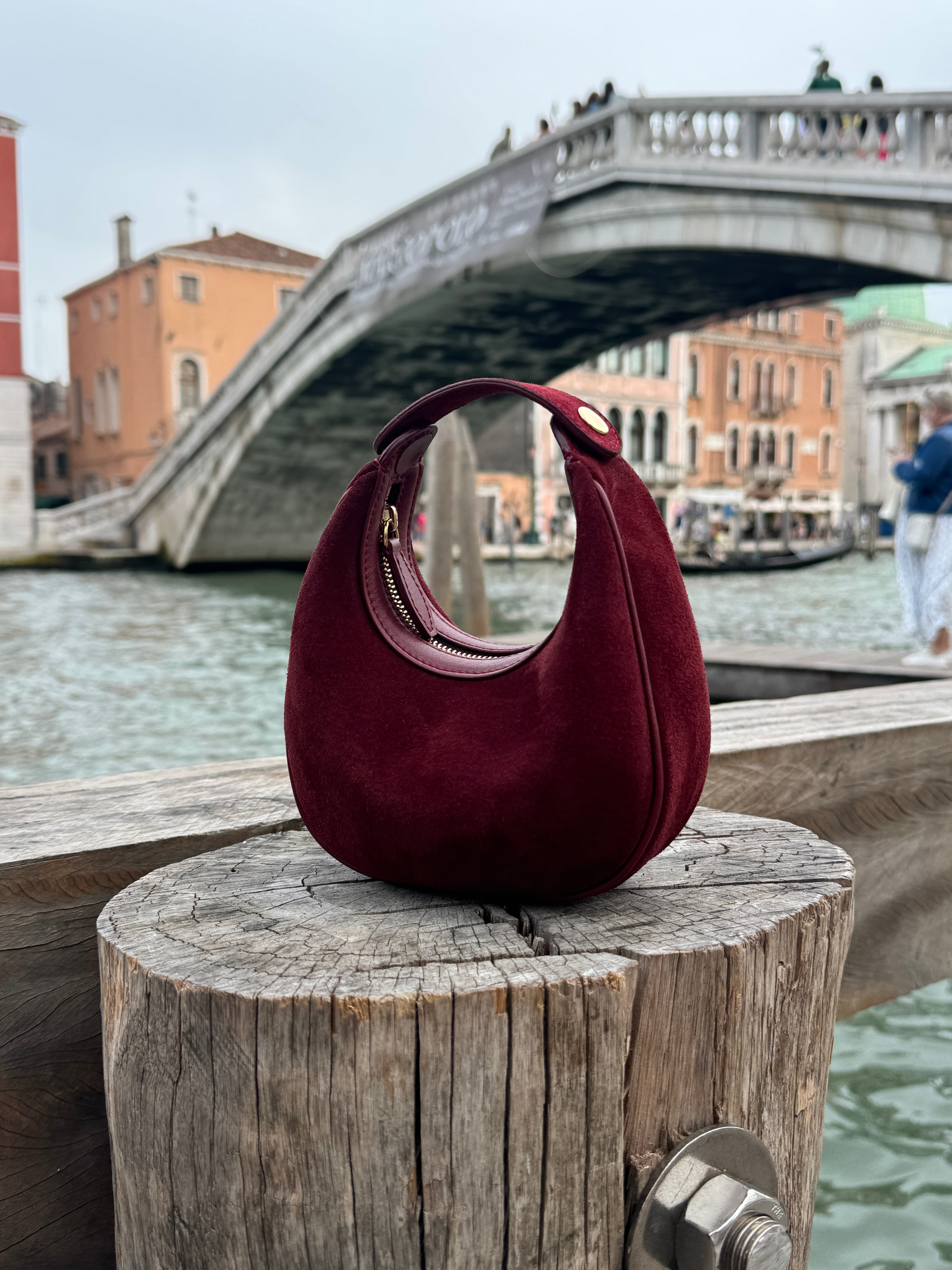 Borsa Paris S Velour Bordeaux