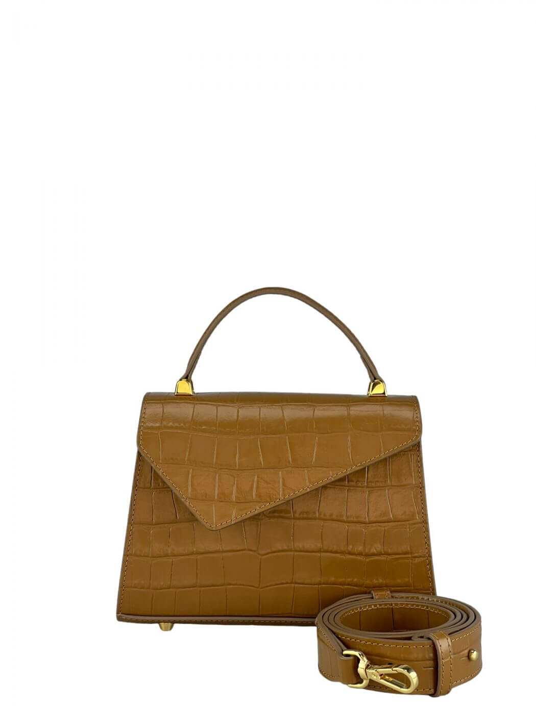 Geantă Gloria S Croco Coniac SS24 Materiale Exterior: Piele de vițel cu imprimeu croco Interior: Căptușeală din material textil Mâner și Curea Mâner: Fix, nedetașabil Curea: 1 curea de umar, detașabilă 1 curea lungă, reglabilă (lățime de 3 cm) cu o lungim