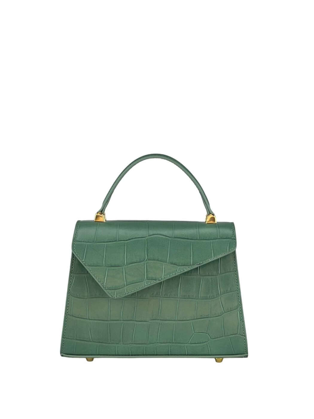 Geantă Gloria S Croco Green SS24 Materiale Exterior: Piele de vițel cu imprimeu croco Interior: Căptușeală din material textil Mâner și Curea Mâner: Fix, nedetașabil Curea: 1 curea de umar, detașabilă 1 curea lungă, reglabilă (lățime de 3 cm) cu o lungime