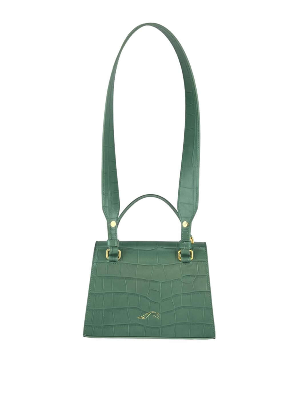 Geantă Gloria S Croco Green SS24 Materiale Exterior: Piele de vițel cu imprimeu croco Interior: Căptușeală din material textil Mâner și Curea Mâner: Fix, nedetașabil Curea: 1 curea de umar, detașabilă 1 curea lungă, reglabilă (lățime de 3 cm) cu o lungime