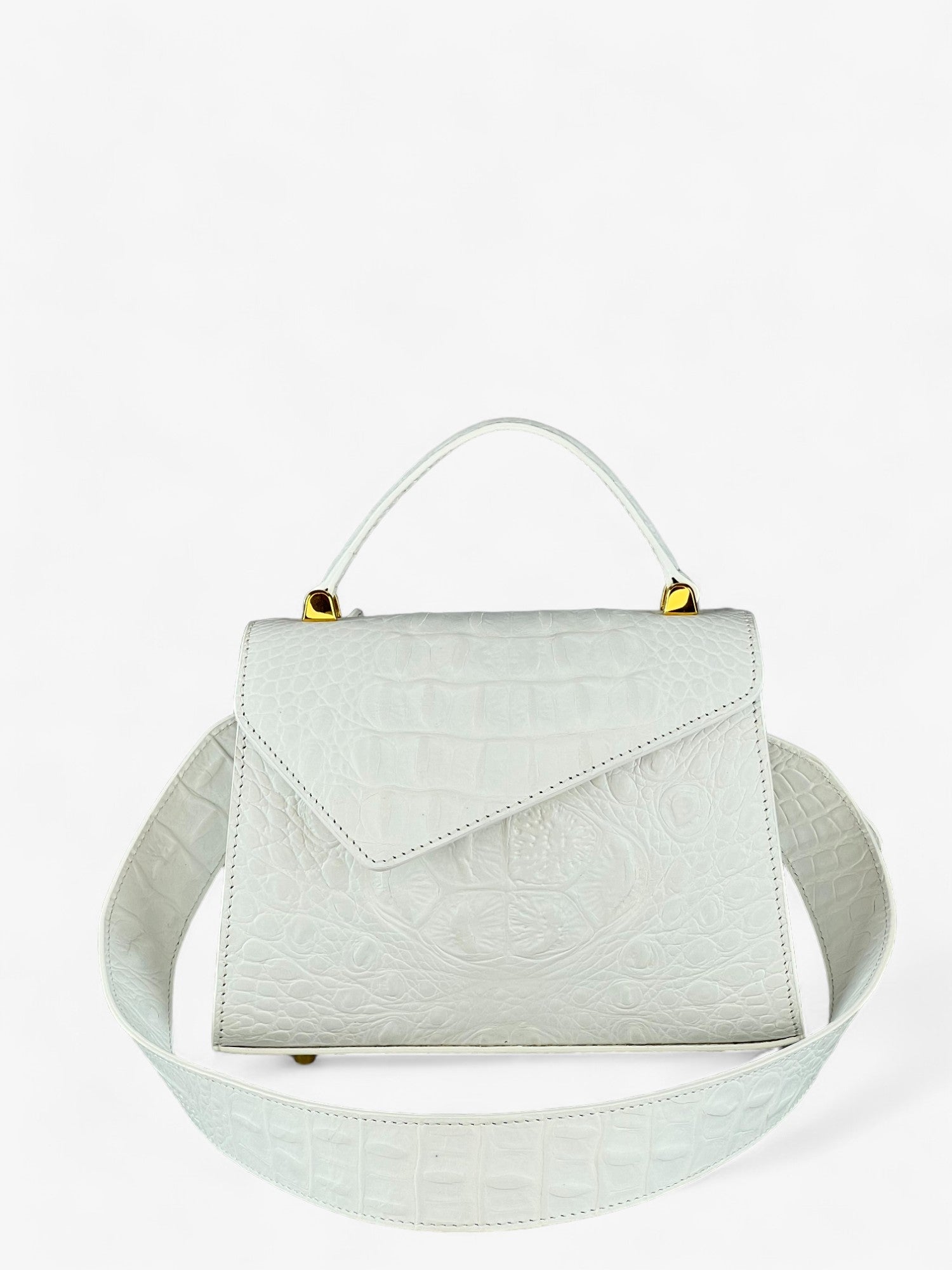 Borsa  Gloria S Croco White Limited Edition