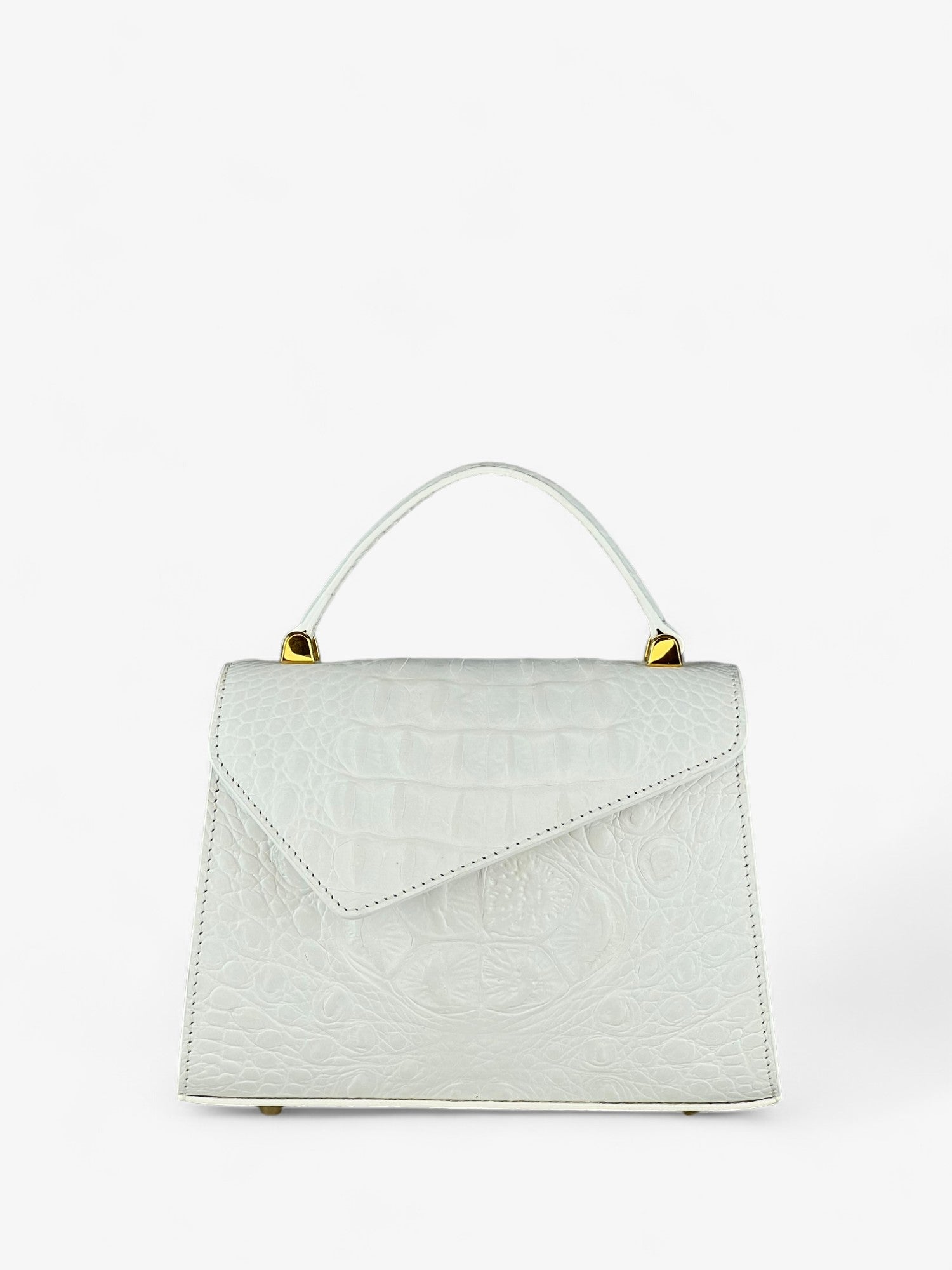 Borsa  Gloria S Croco White Limited Edition