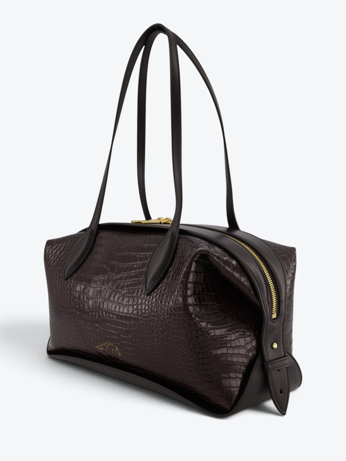 Geantă Row Dark Brown Croco