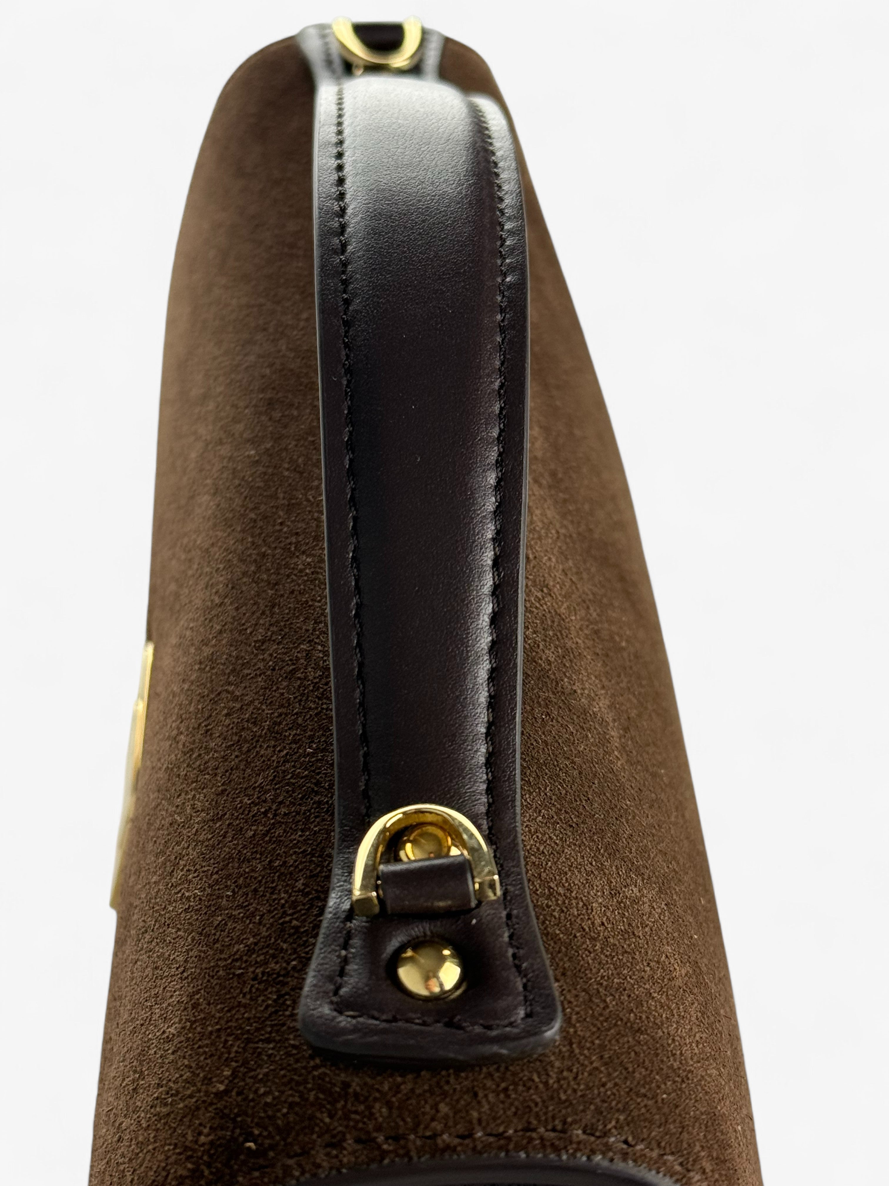 Geantă Theodora M Velour Ciocolate