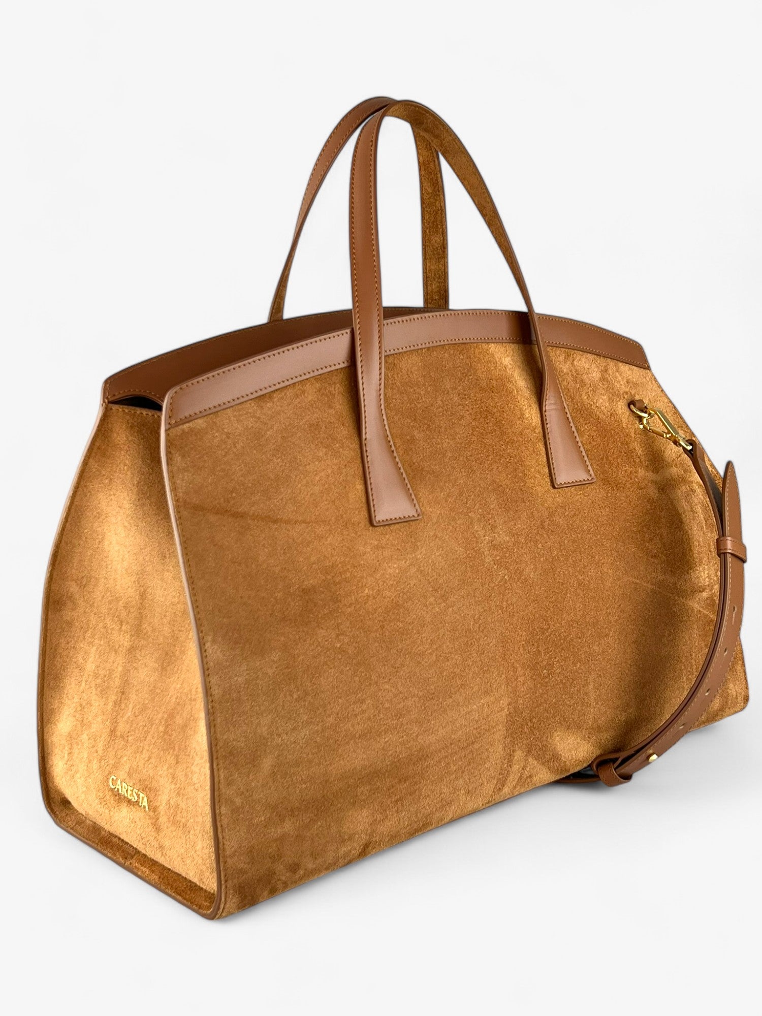 Geantă Duffel Velour Cognac